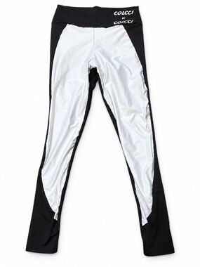 Colcci by Colcci Black & White Colorblock High-Rise Leggings